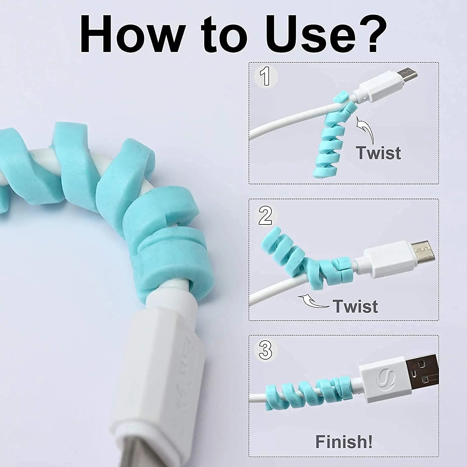 12722 Spiral Charger Cable Protector Data Cable Saver Charging Cords Protective for All Universal Earphone & Cable Cover (Pack of 10) 12722 Spiral Charger Cable Protector Data Cable Saver Charging Cords Protective for All Universal Earphone & Cable Cover (Pack of 10)